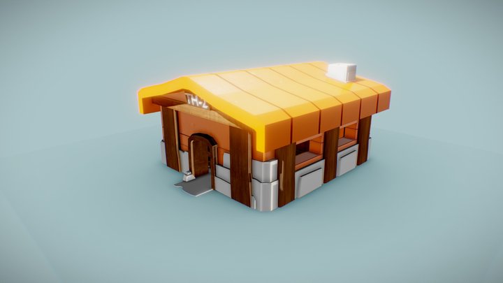 FREE! Clash of clans Town hall 2 3D Model