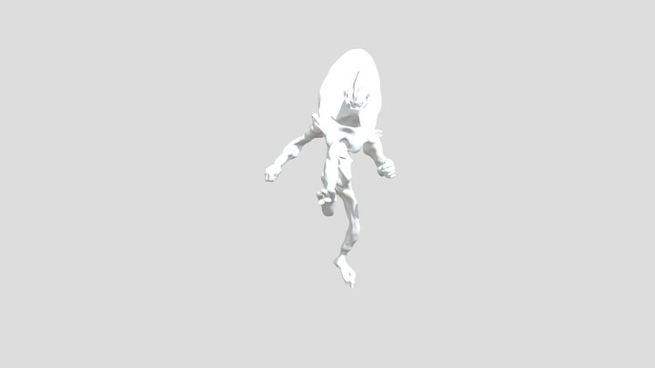 Gray Alien in Japanese anime style 3D Model