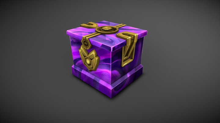 Box purple Shadow 3D Model