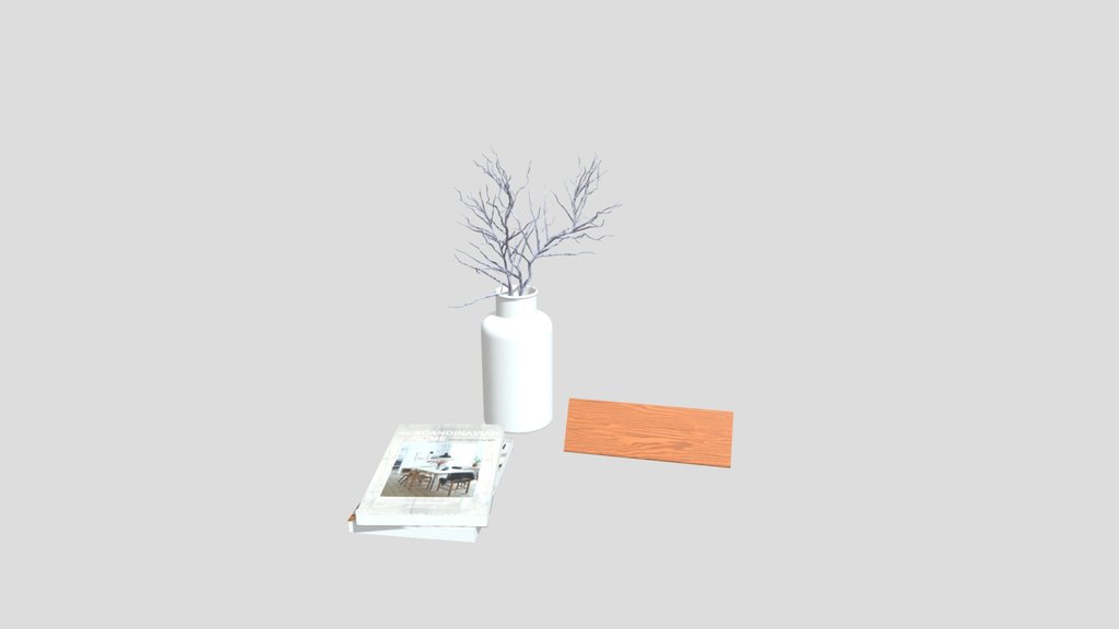 Alarm Clock With Book And Fake Plant