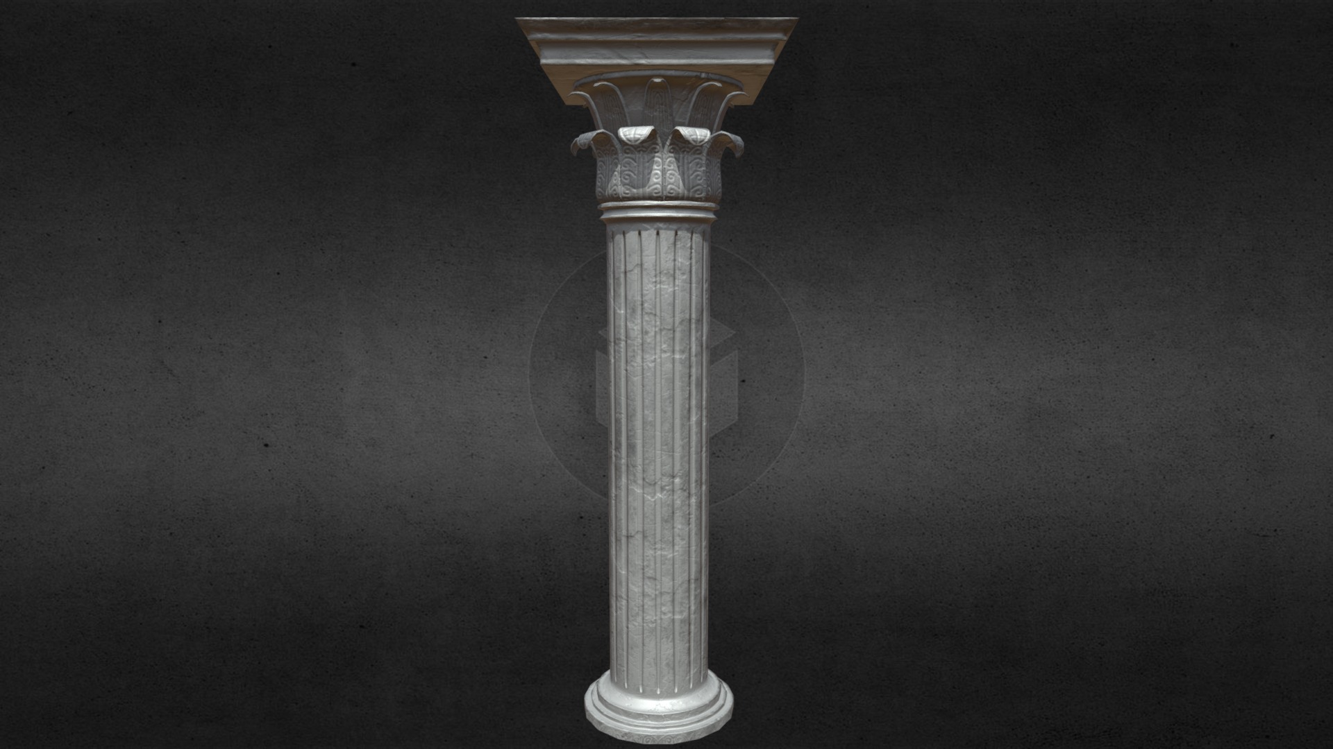 3D model Pillar - This is a 3D model of the Pillar. The 3D model is about a guitar on a black surface.