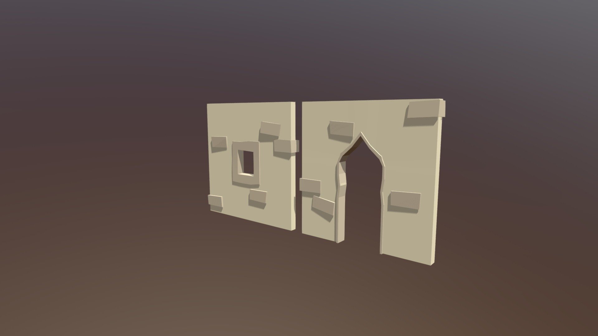 Low Poly Sandstone Walls