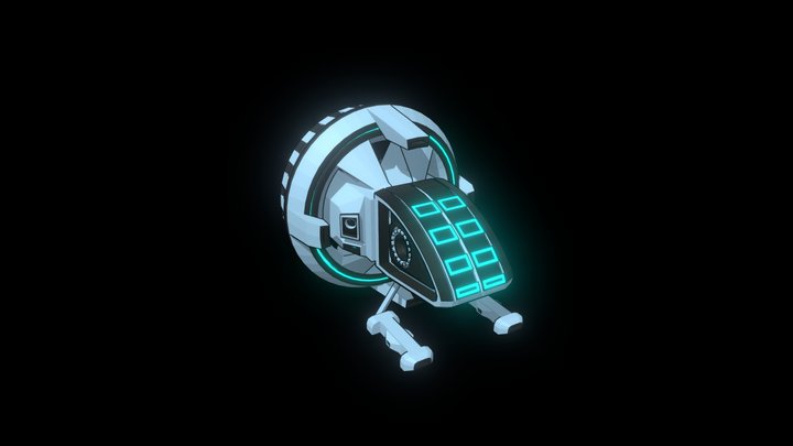 Atomic core powered orbital cleanup vehicle 3D Model