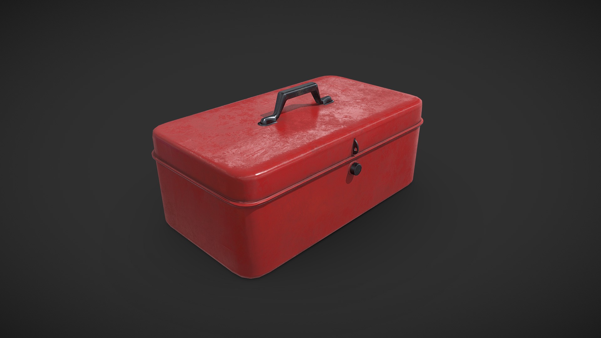 3D model Toolbox - This is a 3D model of the Toolbox. The 3D model is about a red box with a handle.