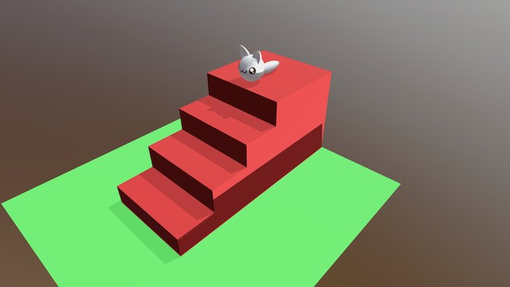 Ball Tail Char Bounce Stairs 3D Model