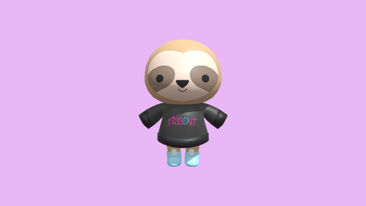 hoodie and rain boots on Chang sloth 3D Model