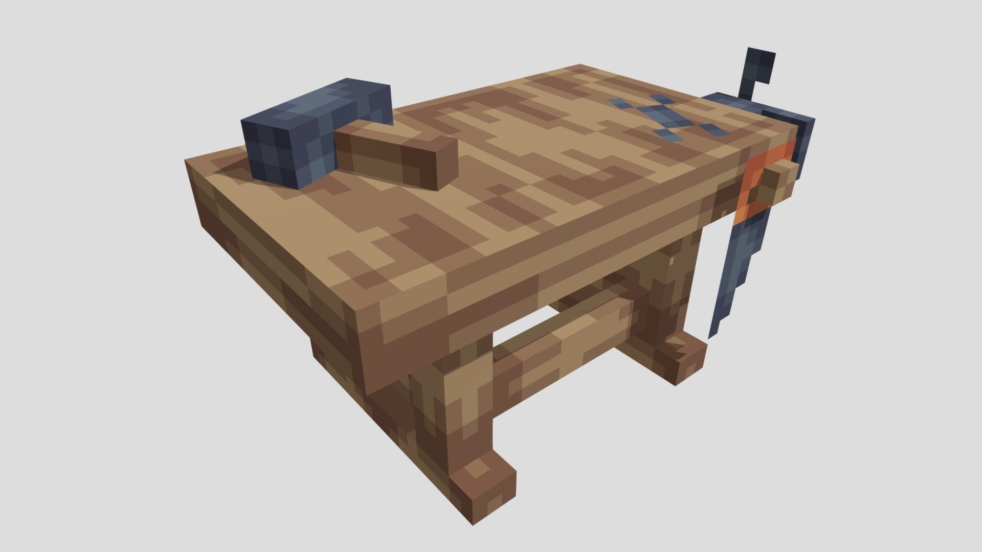Carpentry bench Minecraft model 3D model by OleksaYankovski