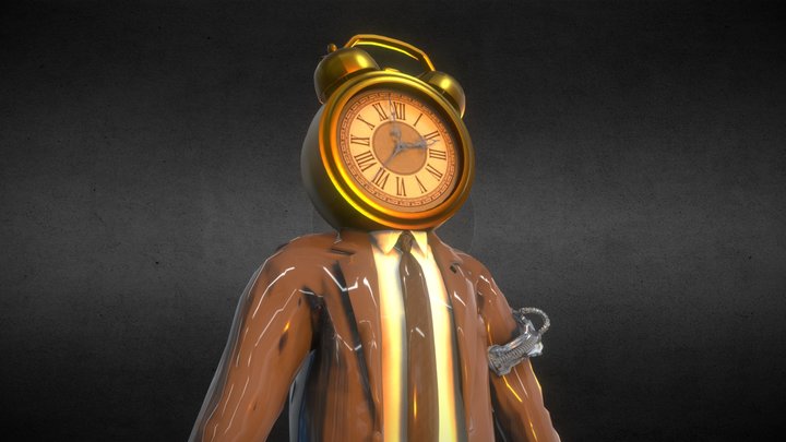 Alarm Clockman RIG IK MIXAMO 3D Model