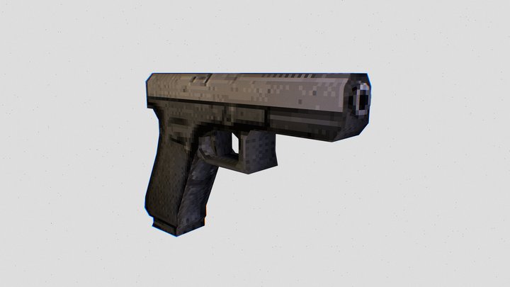 PS1 Style Weapon - Pistol 3D Model