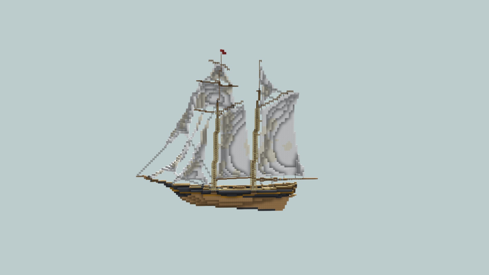 3D model Voxel Art sailing ship - This is a 3D model of the Voxel Art sailing ship. The 3D model is about a large metal structure.
