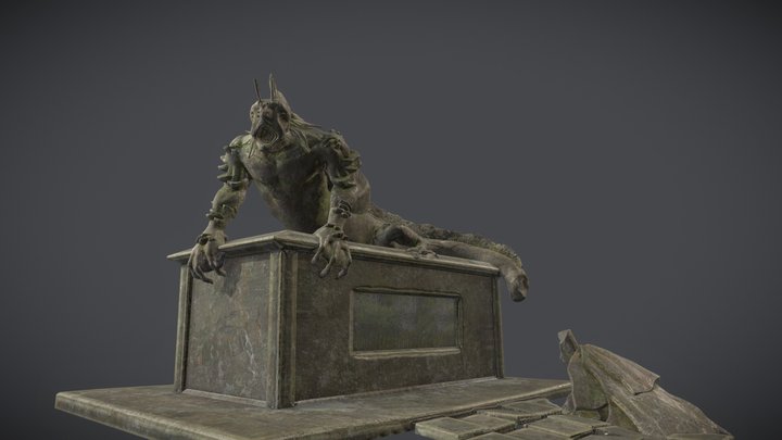 statue medieval creature 3D Model