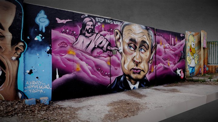 Graffiti Wall - Stop This War 3D Model