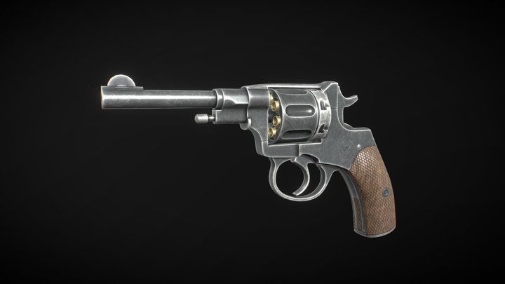 Nagant M1895 Revolver 3D Model
