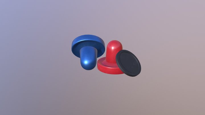Air Hockey Items 3D Model