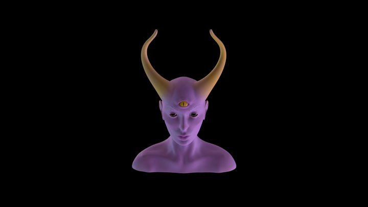 First organic sculpt - DeamonHead 3D Model