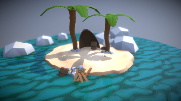 Beach Scene 3D Model