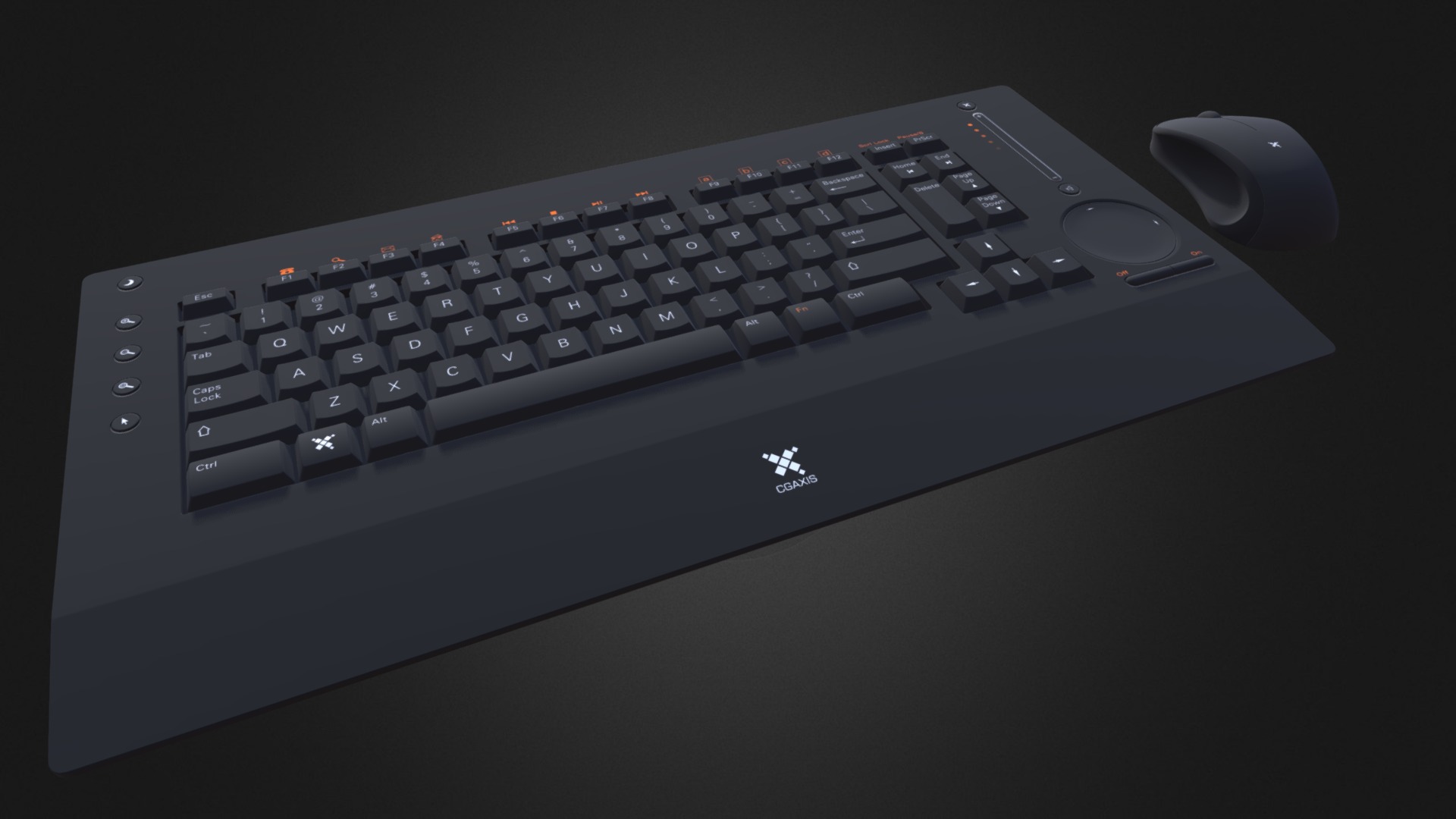 3D model CGAxis Keyboard with Mouse - This is a 3D model of the CGAxis Keyboard with Mouse. The 3D model is about a black keyboard and mouse.