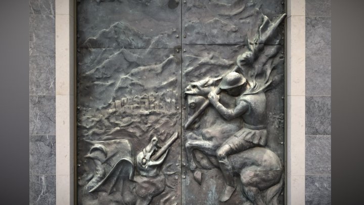 Horseman slaying a snake 3D Model