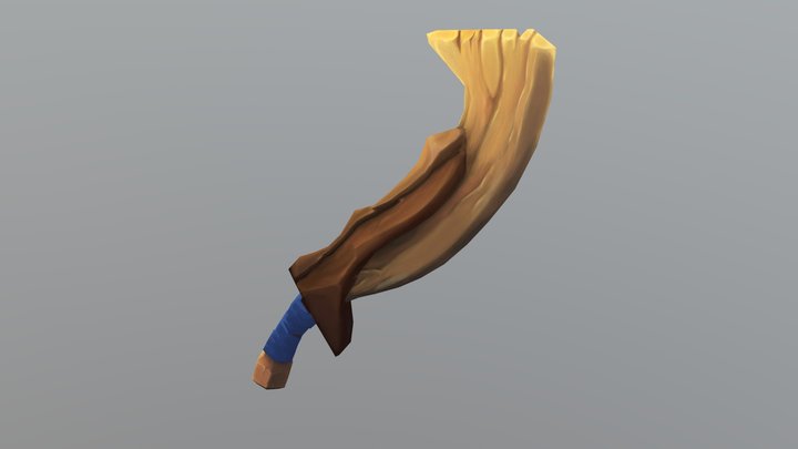 Wooden Hunter Sword 3D Model