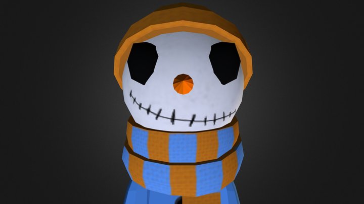 (WIP) SnowMan - LowPoly Character for game 3D Model