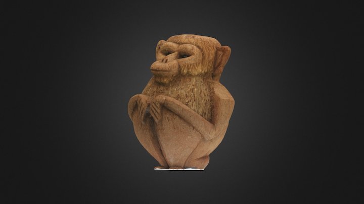 Coconut Monkey Sculpture 3D Model