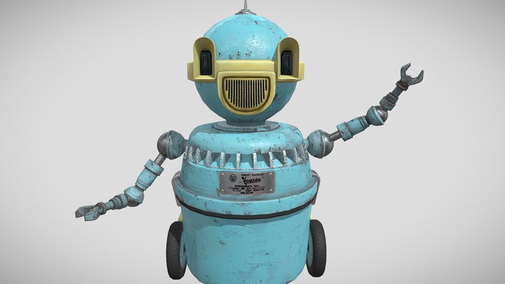 Robot Cleaner. Made in USSR 3D Model