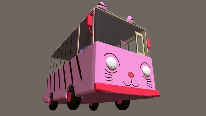 Crayon Shin-chan school bus 3D Model