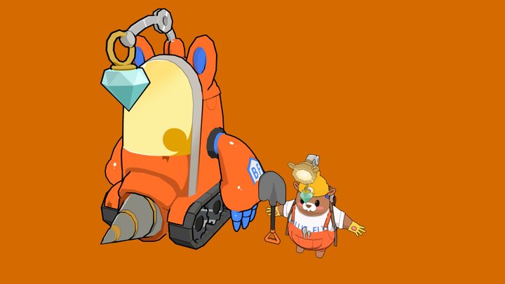 Toon Render Game Character 3D Model
