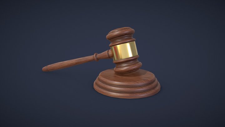 Wooden Judge's Gavel 3D Model