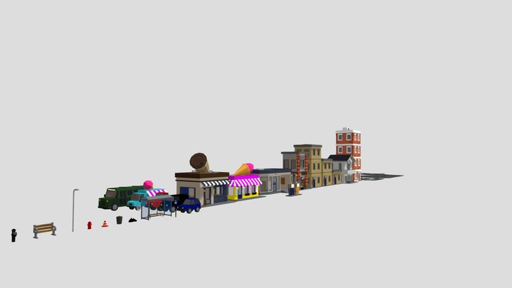 LowPolyCityAssets 3D Model