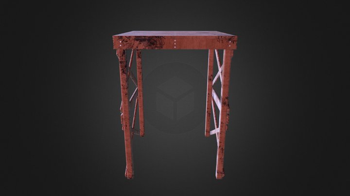 Wood Platform Stair System - Flat 2 3D Model