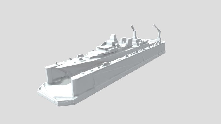 German Navy F123 (Dock) 3D Model
