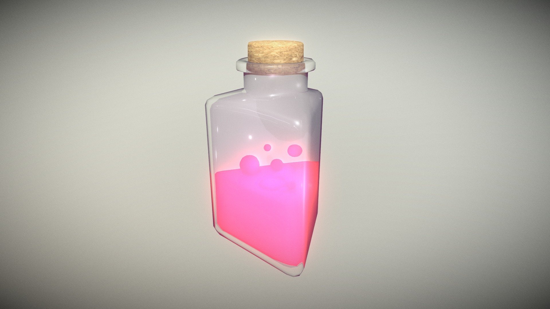 Lowpoly Glass Bottle with Cork #2