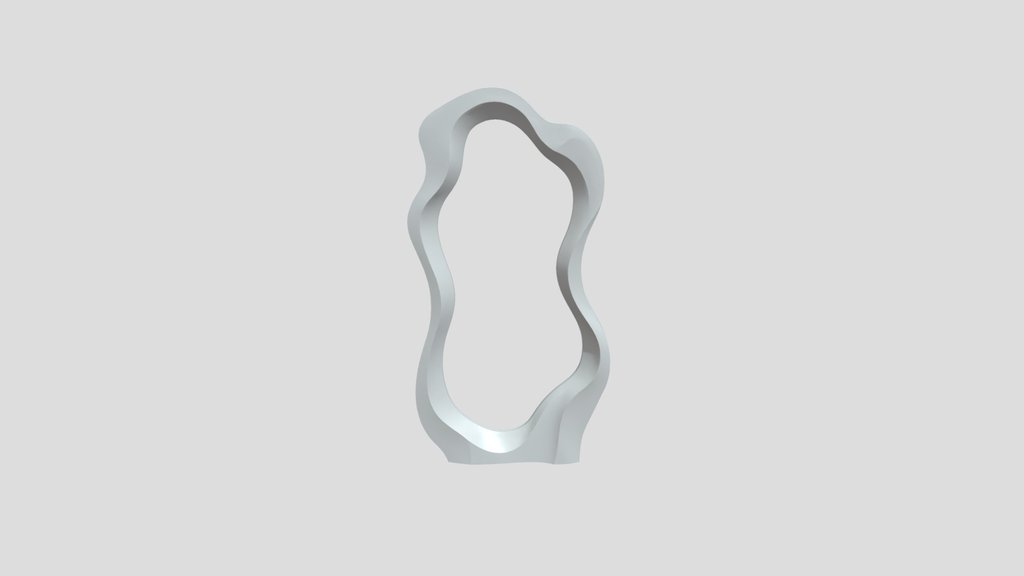 Wavy wooden full-length mirror