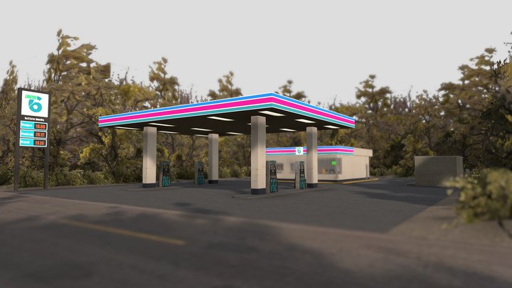 Gas station – Gratis 3D-model STL