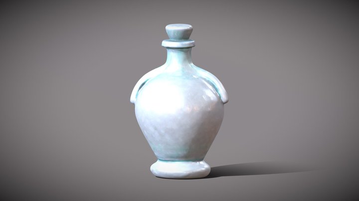 White Stylized Potion Bottle 3D Model