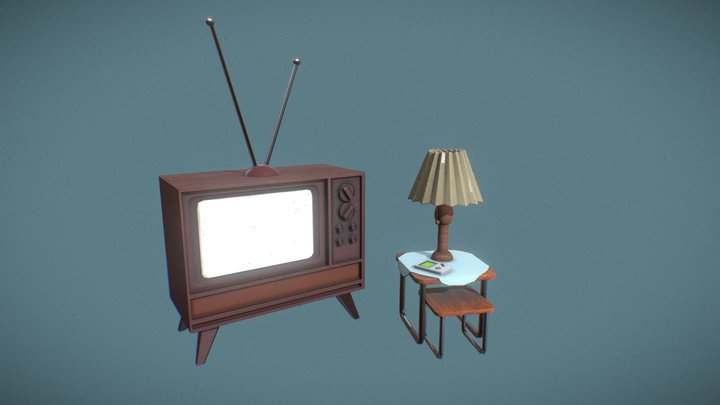 Old timey television 3D Model