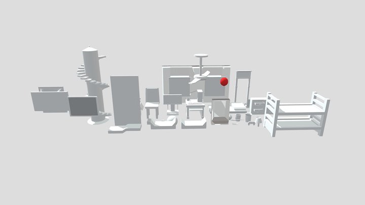 Props(Bedroom)! 3D Model