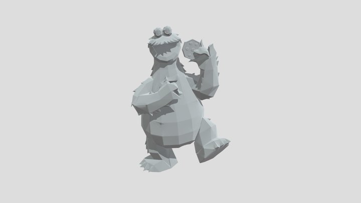 Geometric Cookie Monster 3D Model