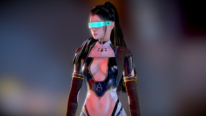 Futuristic Suit Woman - GameReady 3D Model