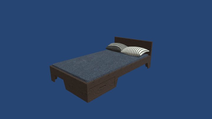 One person simple bed 3D Model