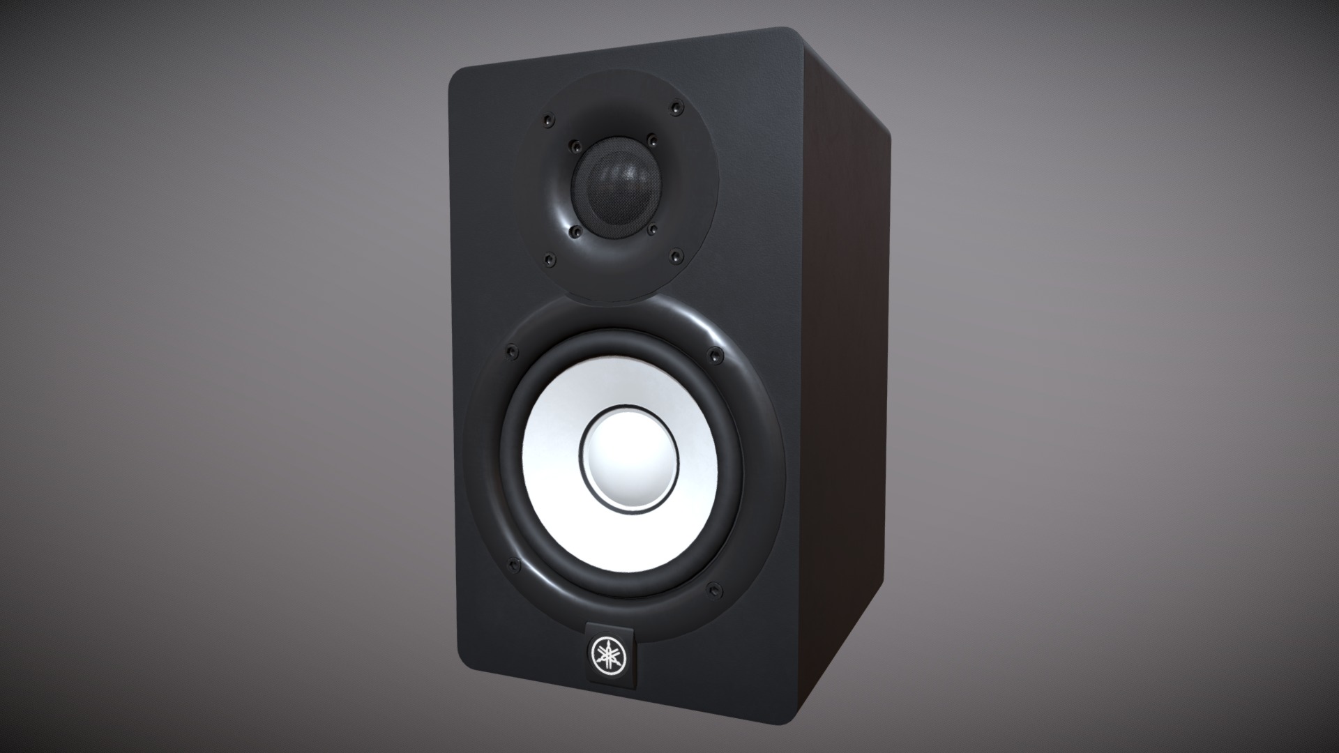 3D model Yamaha HS5 Studio Monitor - This is a 3D model of the Yamaha HS5 Studio Monitor. The 3D model is about a black speaker on a white surface.