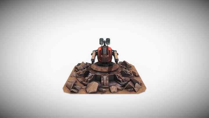 Sci-fi Anti-air gun turret 3D Model