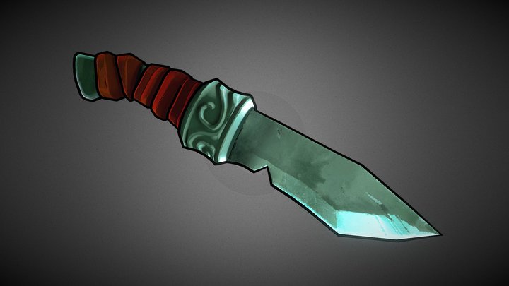 Handpainted knife 3D Model