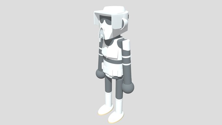 Updated Cartoon Styled Scout Trooper 3D Model