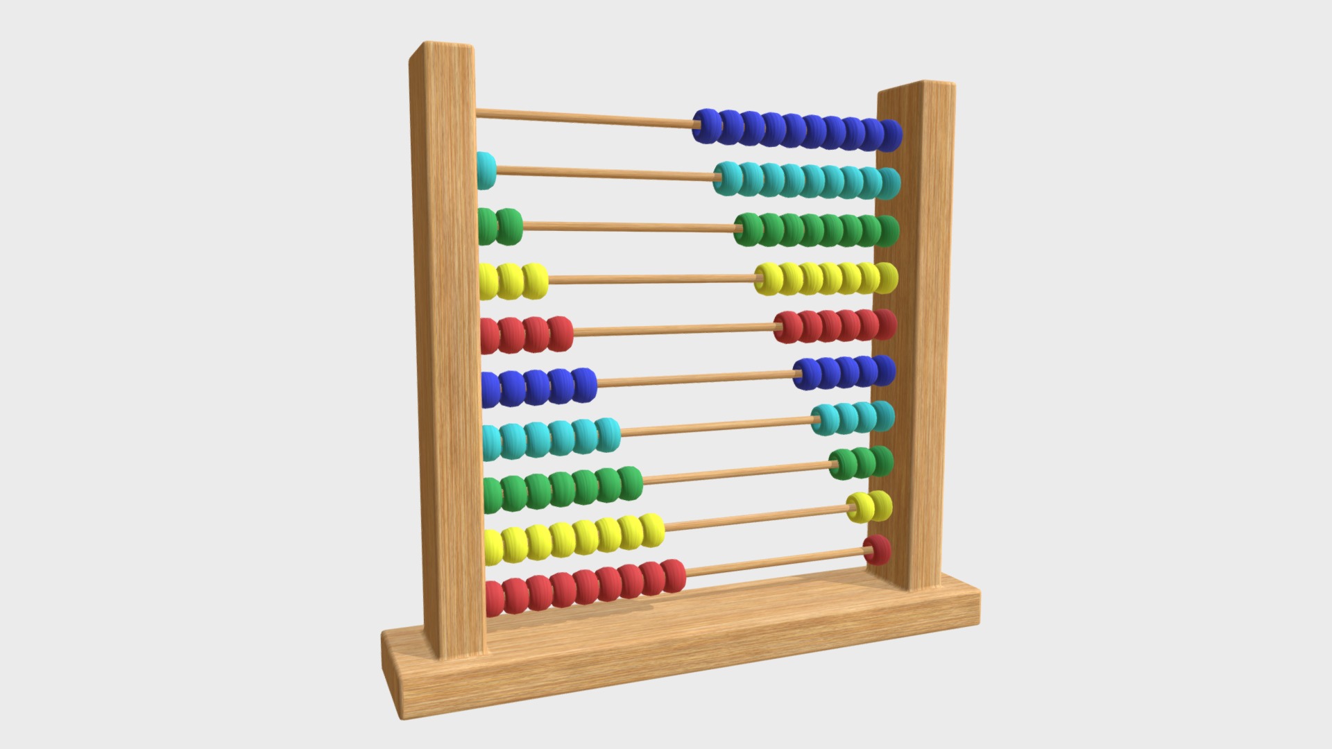 3D model Abacus toy - This is a 3D model of the Abacus toy. The 3D model is about a wooden toy with colorful balls.