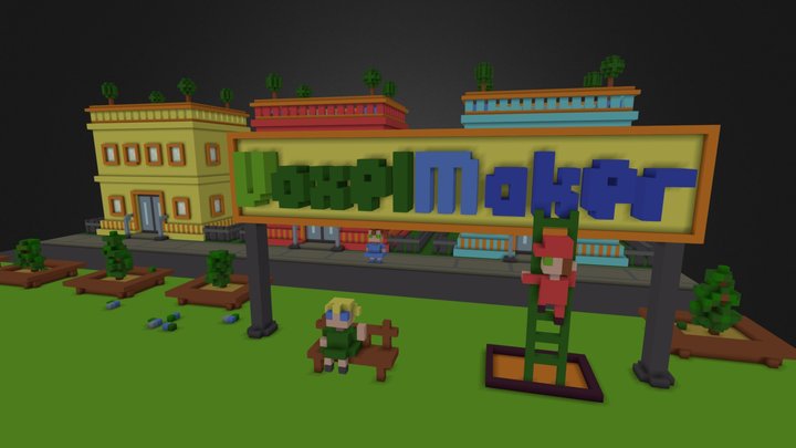 VoxelMaker Splash Screen 3D Model