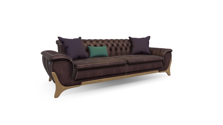 Quilted Sofa 3D Model