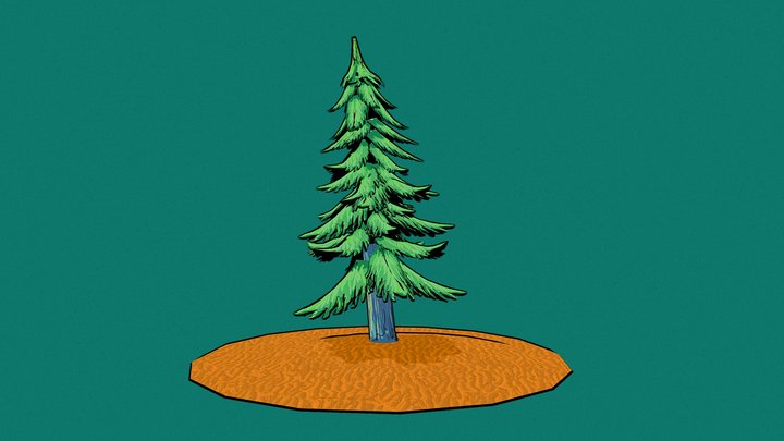 Almost Equally Bad Cartoon Conifer – Free 3D Model STL