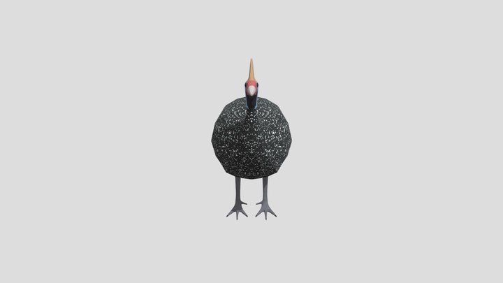 Low Poly Helmeted Guineafowl